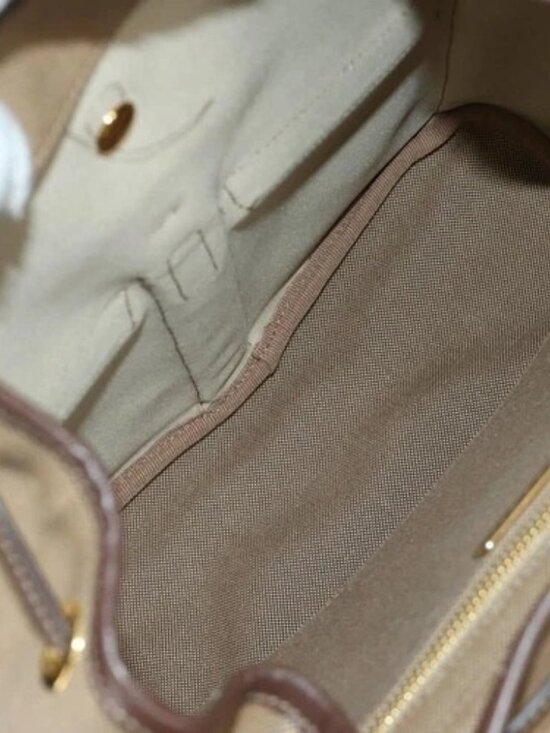 PRADA Backpack Canvas Beige Gold Auth 168350V main image 15